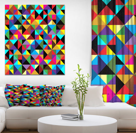 Seamless geometric pattern with triangles - Contemporary Art on wrapped Canvas
