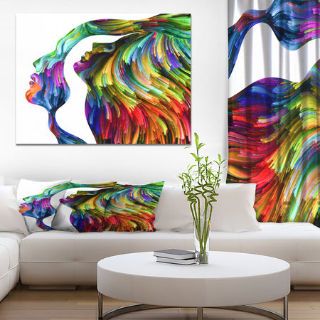 Human Head Dream Together - Abstract People Print on Wrapped Canvas