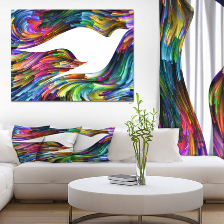 Colorful Bird Abstract - Contemporary Art on wrapped Canvas