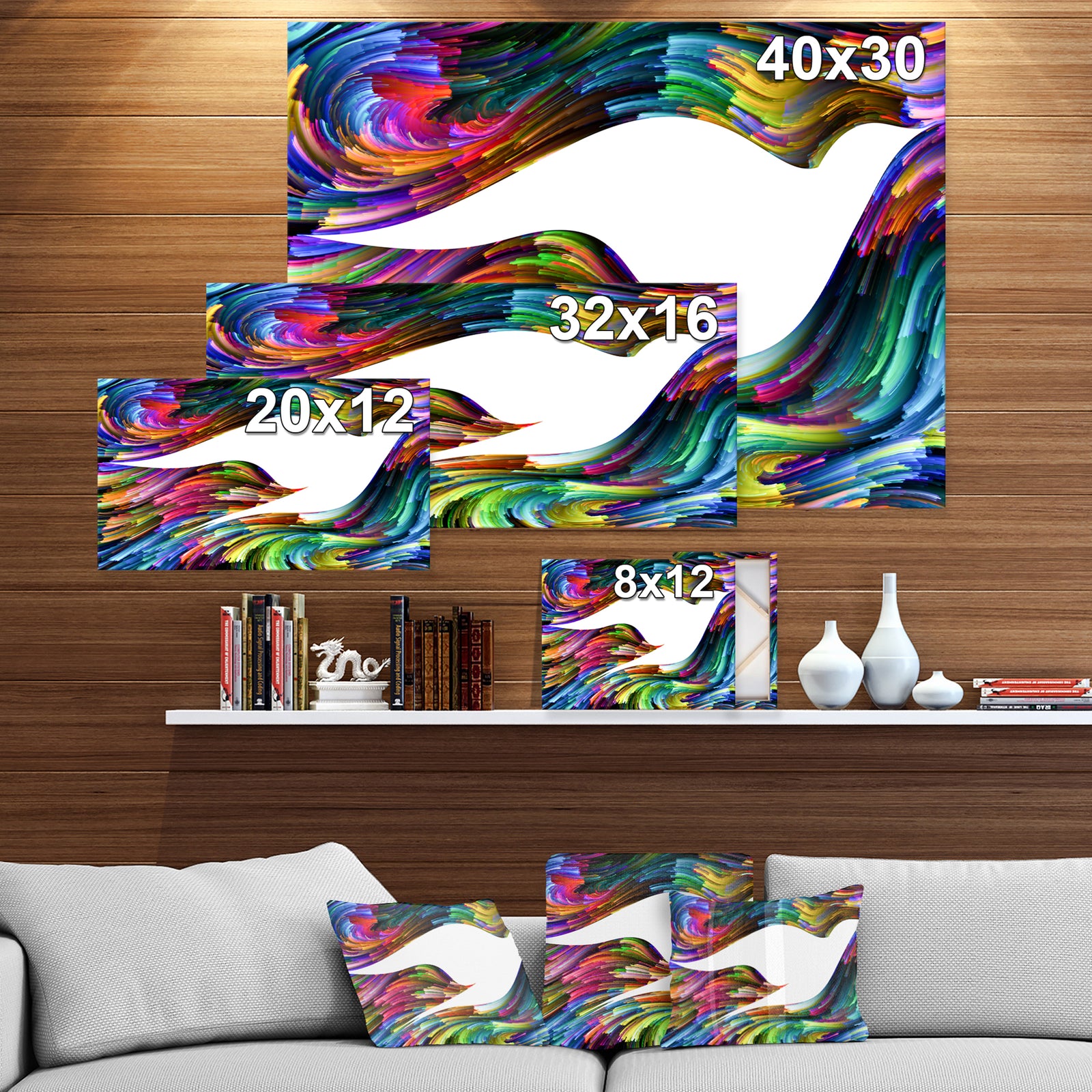 Colorful Bird Abstract - Contemporary Art on wrapped Canvas