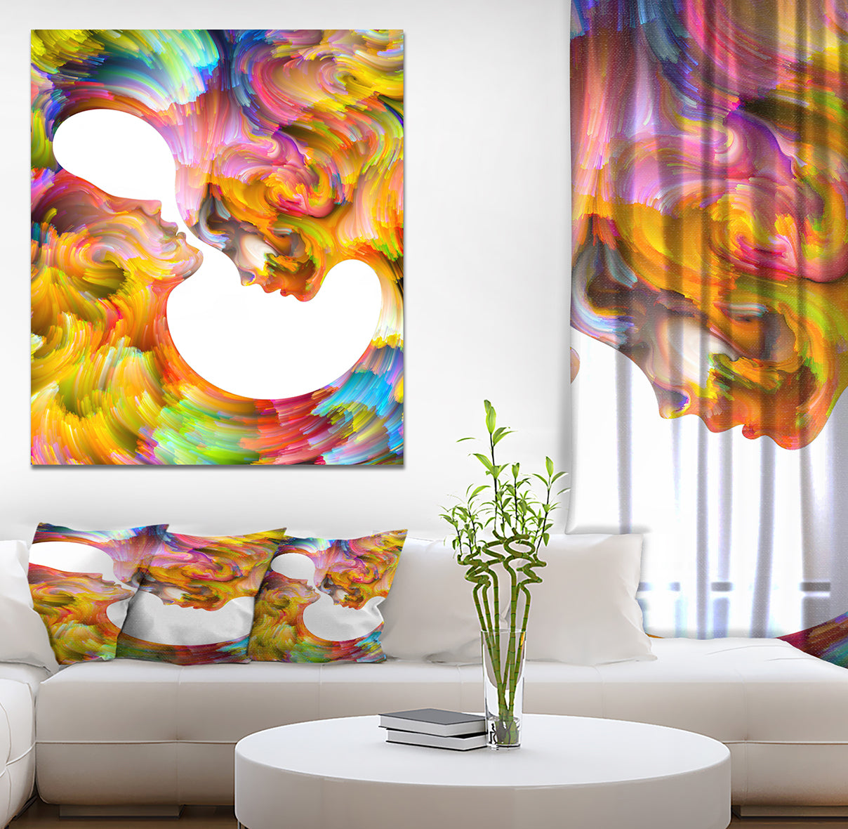 Virtual Paint - Abstract People Print on Wrapped Canvas