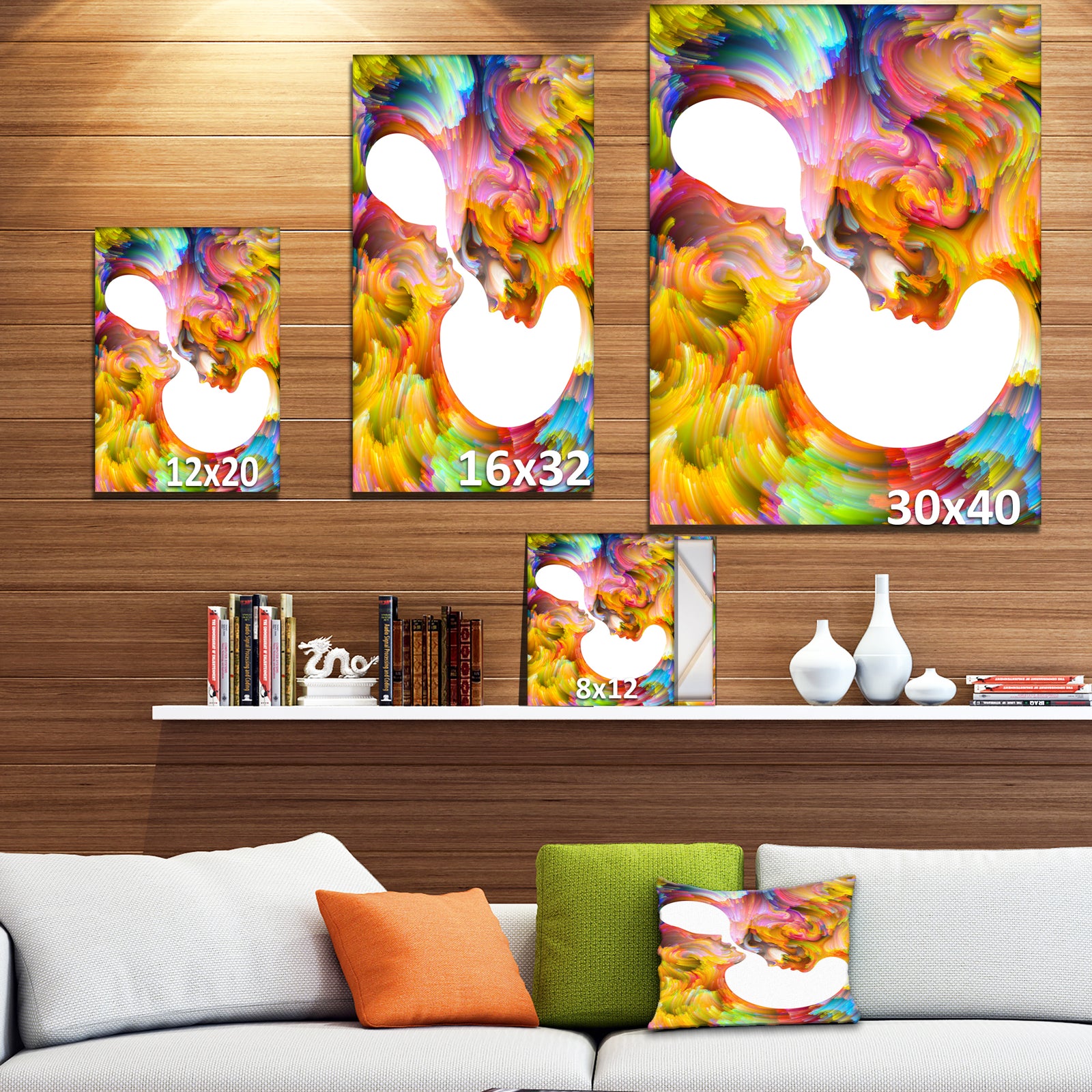 Virtual Paint - Abstract People Print on Wrapped Canvas