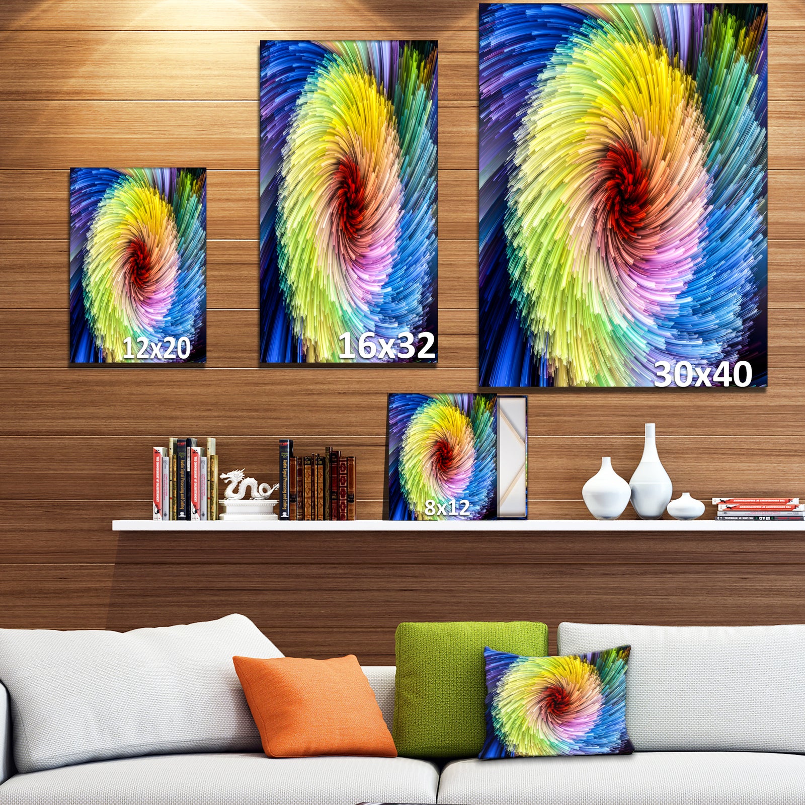 Virtual Vibrant Vortex - Contemporary Art on wrapped Canvas