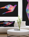 Colorful Flying Birds - Digital Art on wrapped Canvas