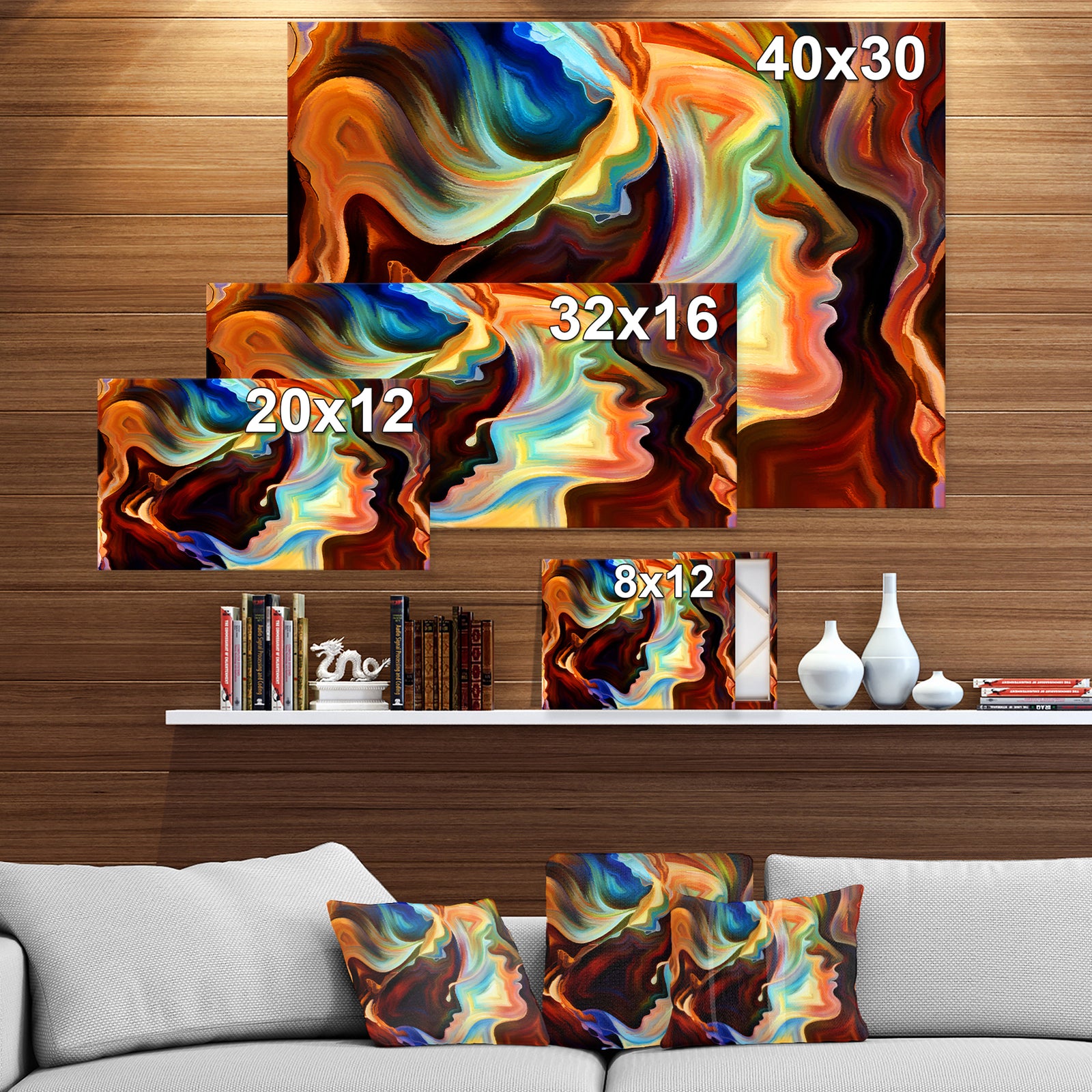 Kiss of Inner Paint - Abstract People Print on Wrapped Canvas