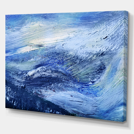 Blue blury abstract - Contemporary Painting Print on Wrapped Canvas