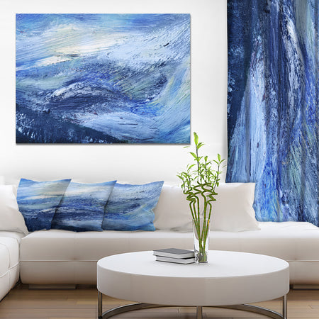 Blue blury abstract - Contemporary Painting Print on Wrapped Canvas