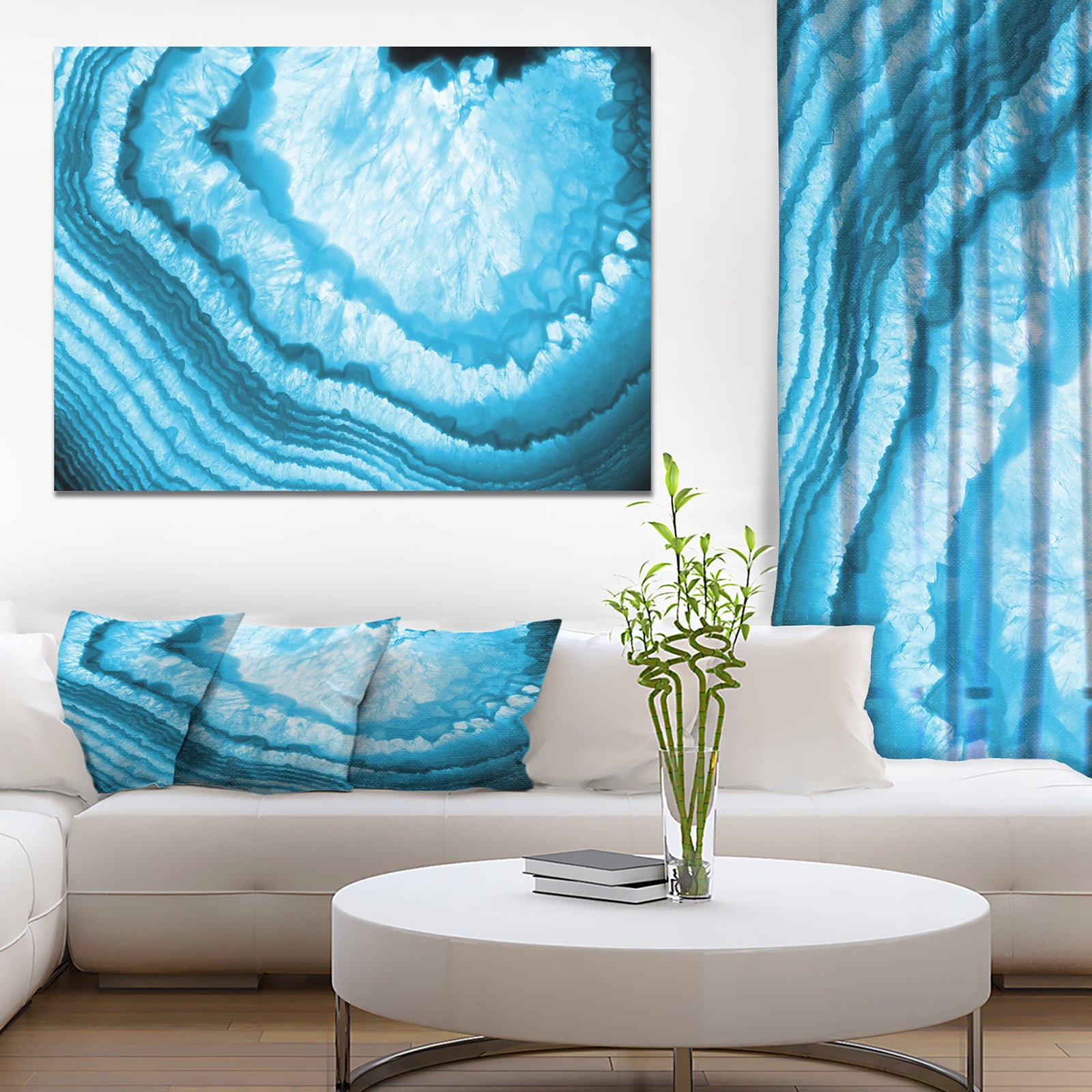 Large Blue agate - Contemporary Art on wrapped Canvas