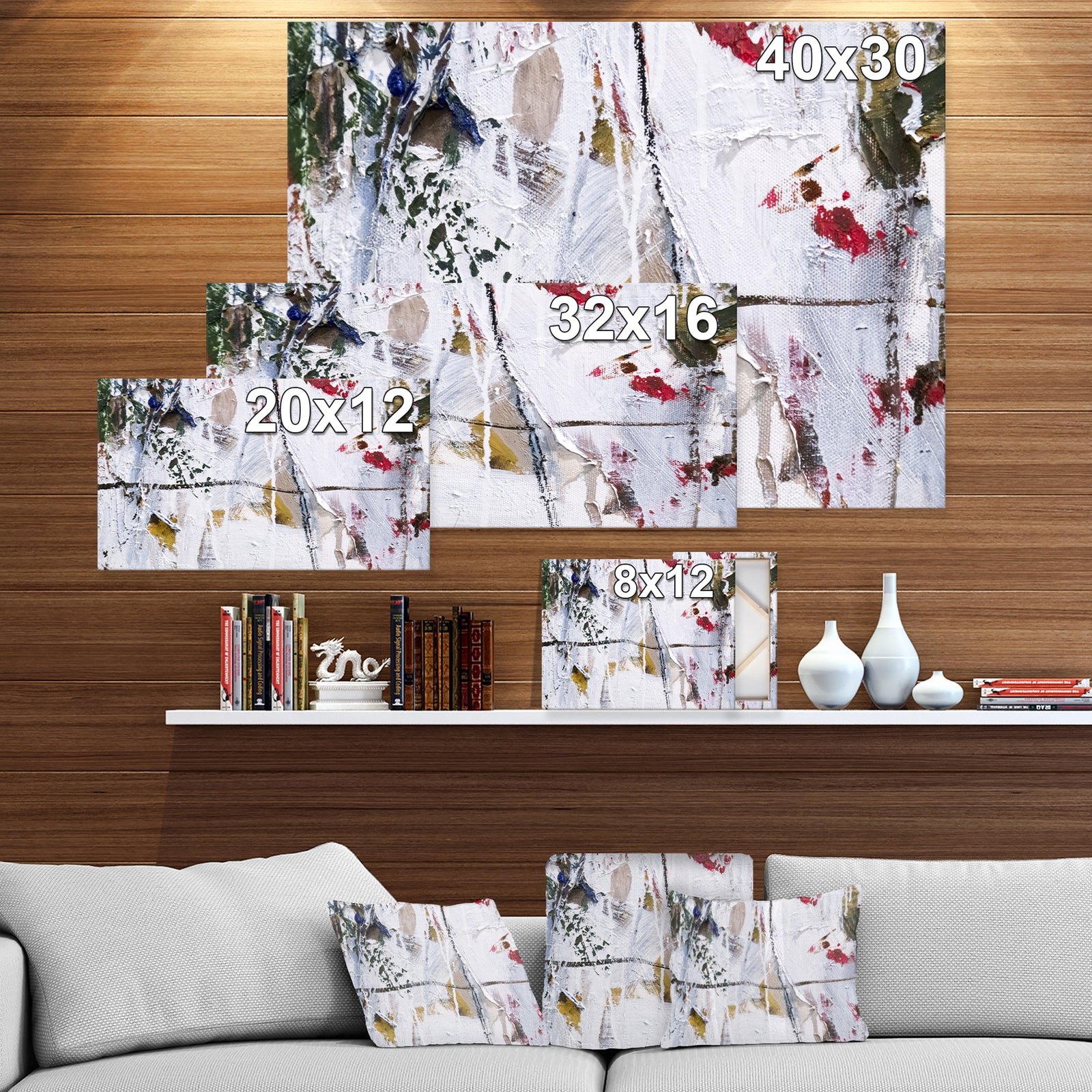 Abstract brushstrokes Painting - Contemporary Painting Print on Wrapped Canvas