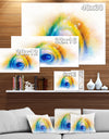 Colorful Peacock Feather - Abstract Painting Print on Wrapped Canvas