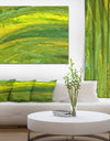 Grassland in Abstract Green Oil Painting - Contemporary Painting Print on Wrapped Canvas