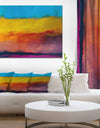 Yellow Blue Orange in Abstract Painting background - Contemporary Painting Print on Wrapped Canvas