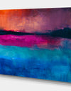 Moon Over Sunset in Abstract Painting background - Contemporary Painting Print on Wrapped Canvas