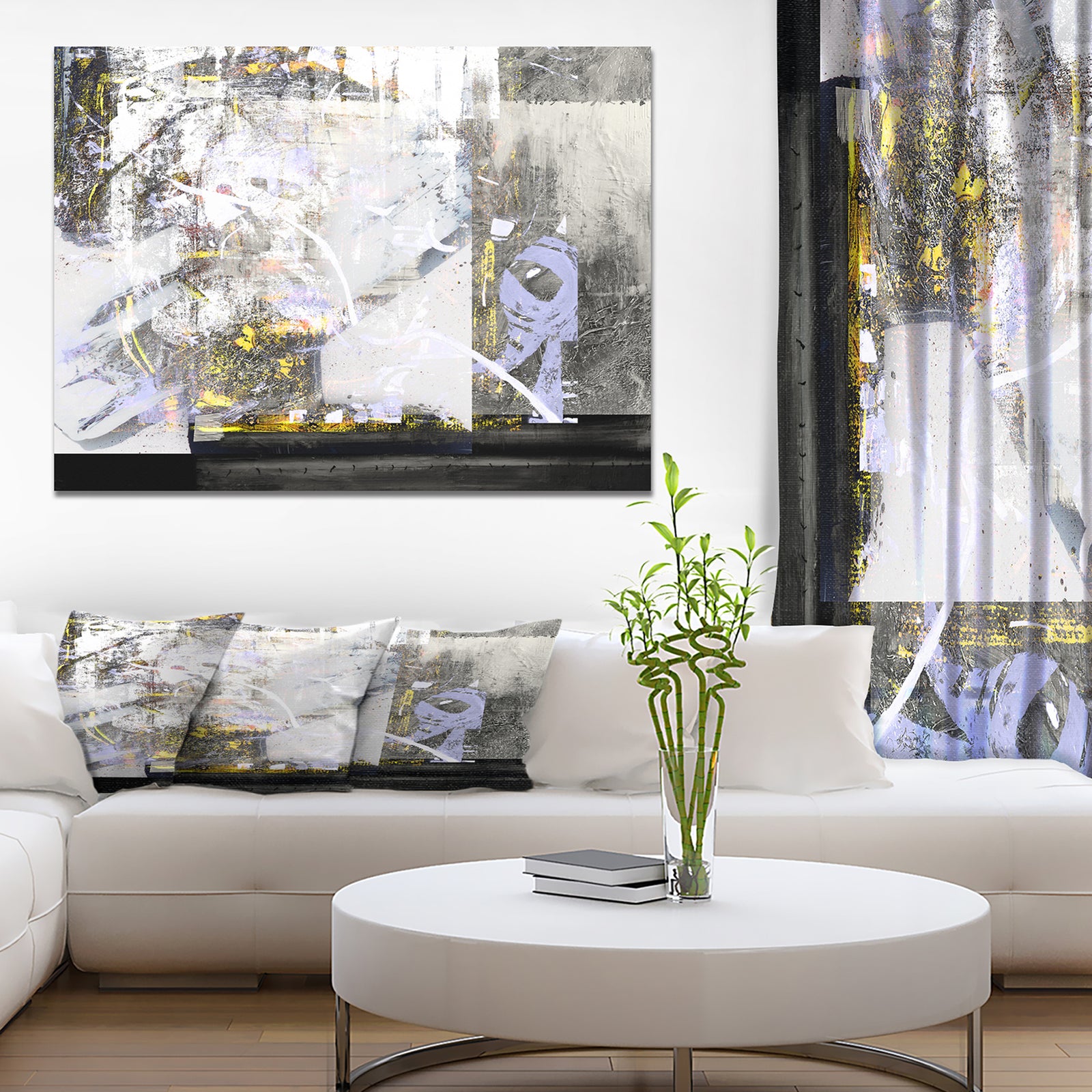 Grunge Background - Contemporary Painting Print on Wrapped Canvas