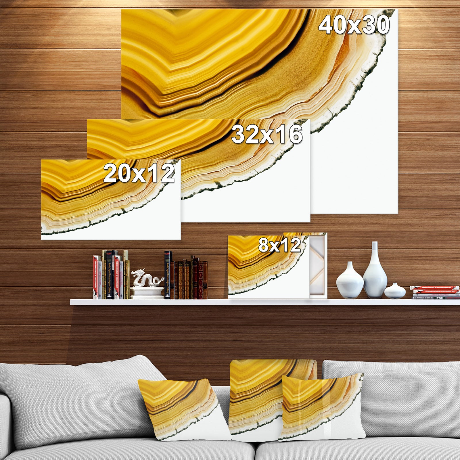Precious Brown Agate - Stone Photographic on Wrapped Canvas