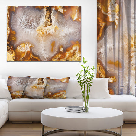 Europian brown agate with crystals - Stone Photographic on Wrapped Canvas