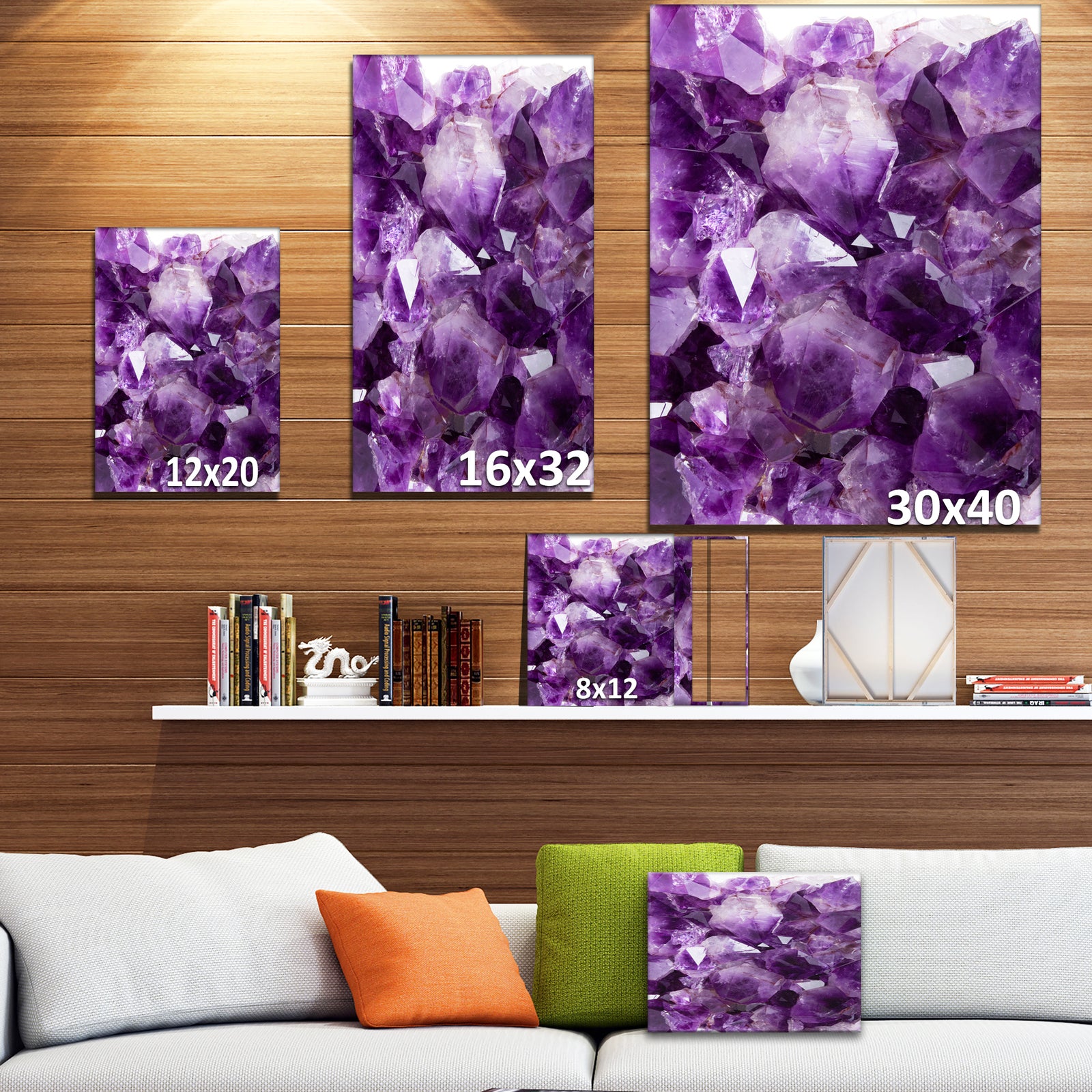 Purple Amethyst - Stone Photographic on Wrapped Canvas