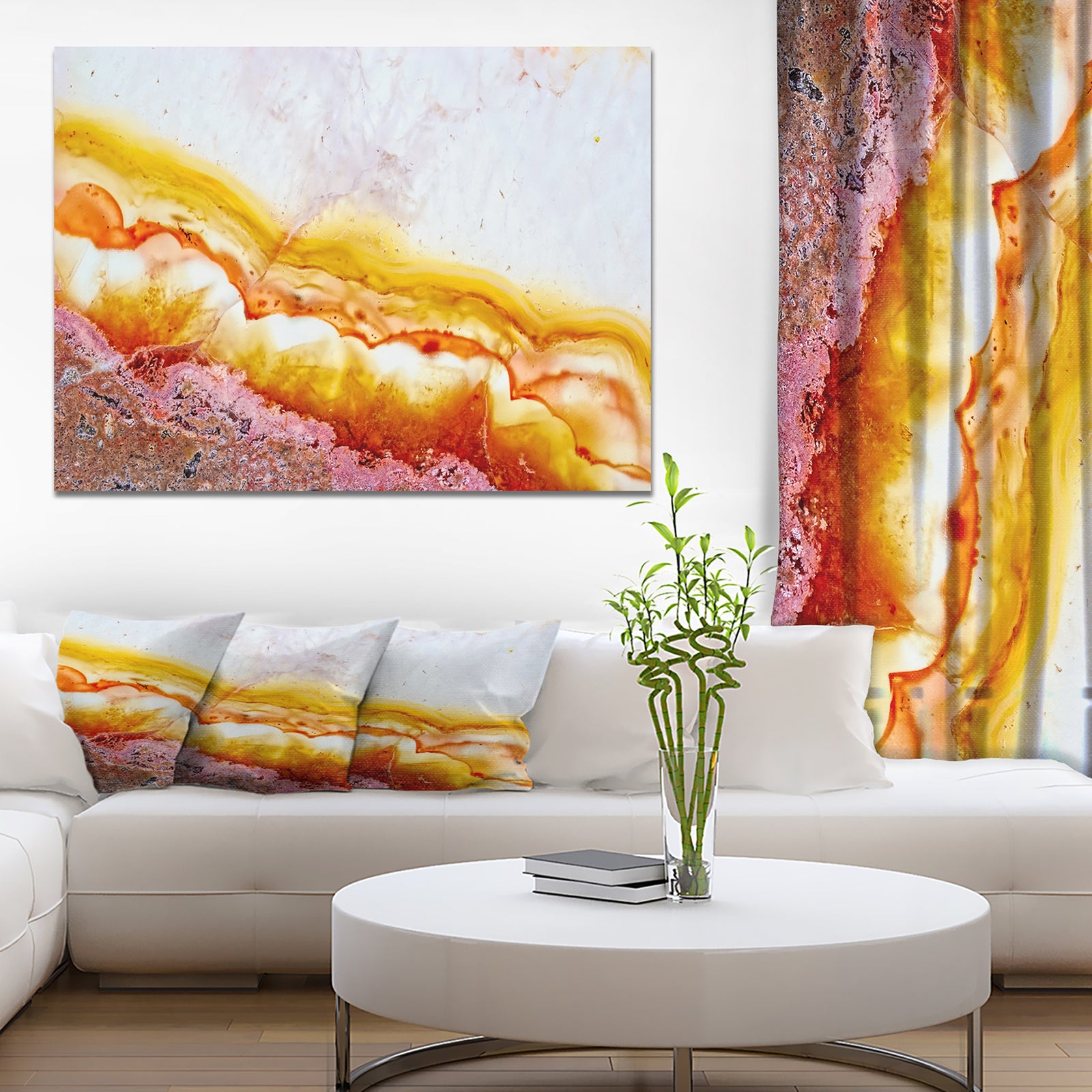 Kazakhstan Natural Agate - Stone Photographic on Wrapped Canvas