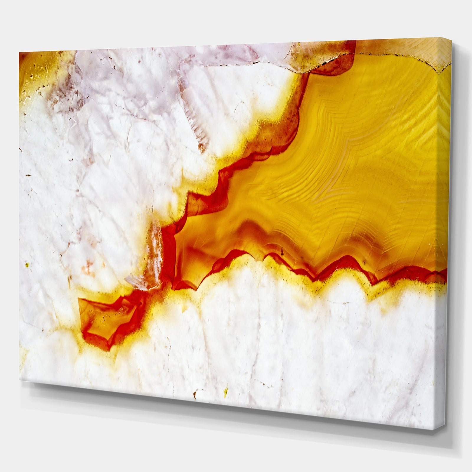 Agate with crystals macro - Stone Photographic on Wrapped Canvas