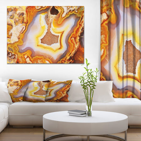 Precious brown agate with crystals - Stone Photographic on Wrapped Canvas