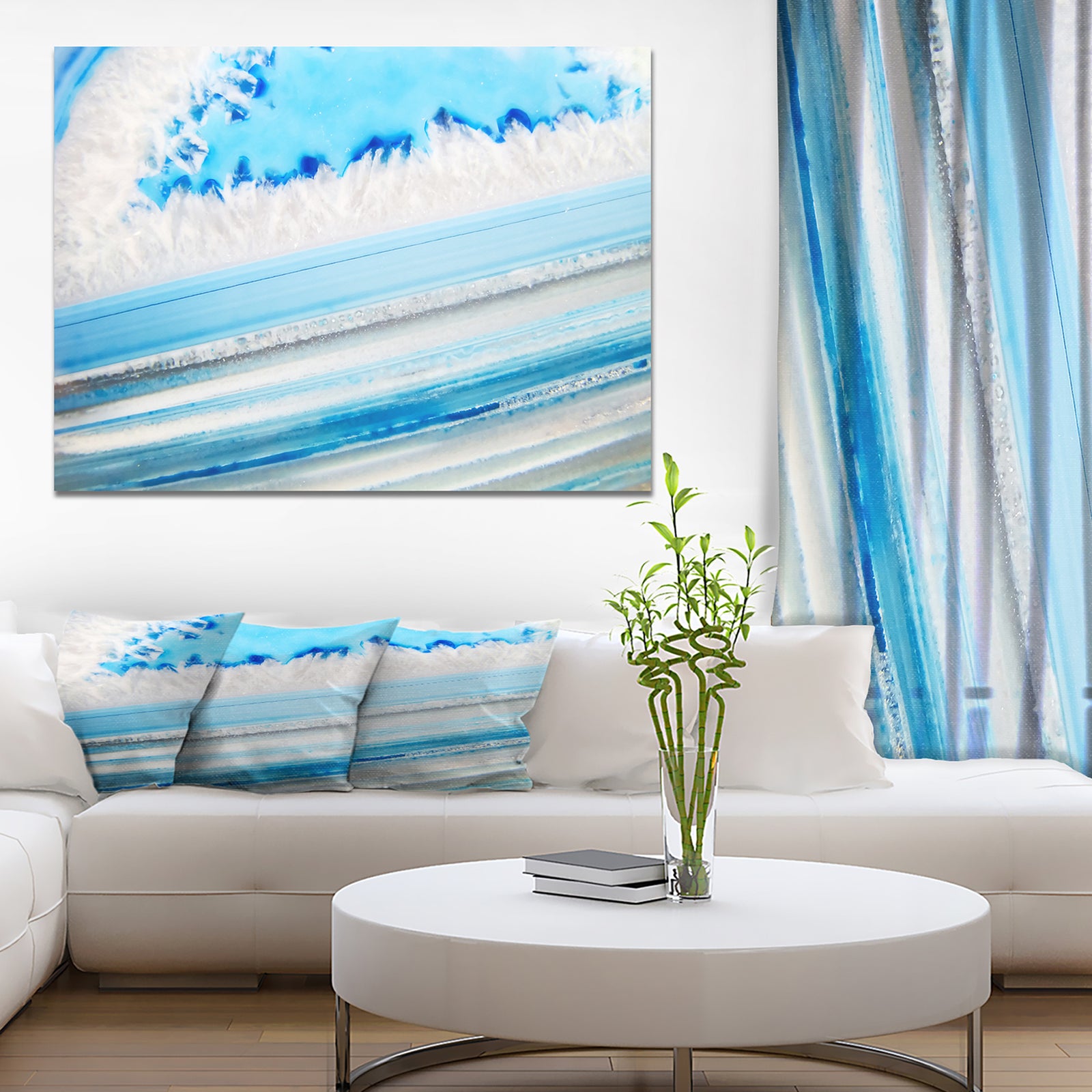 Polished Natural Agate Stone - Stone Photographic on Wrapped Canvas