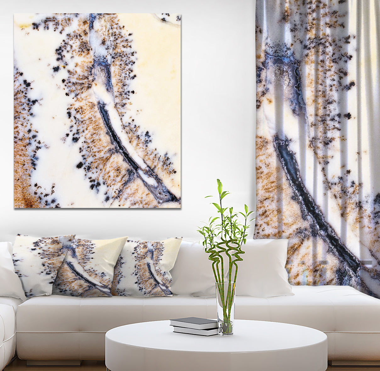 Close up on Moss Agate - Stone Photographic on Wrapped Canvas