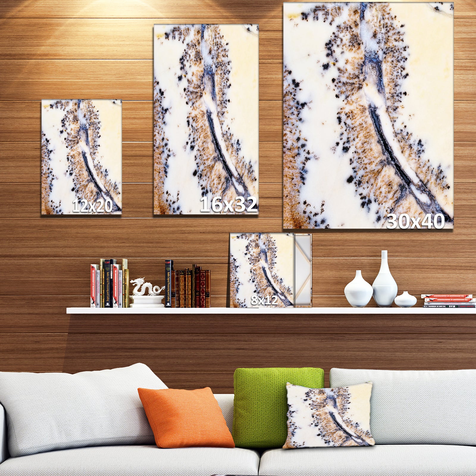 Close up on Moss Agate - Stone Photographic on Wrapped Canvas