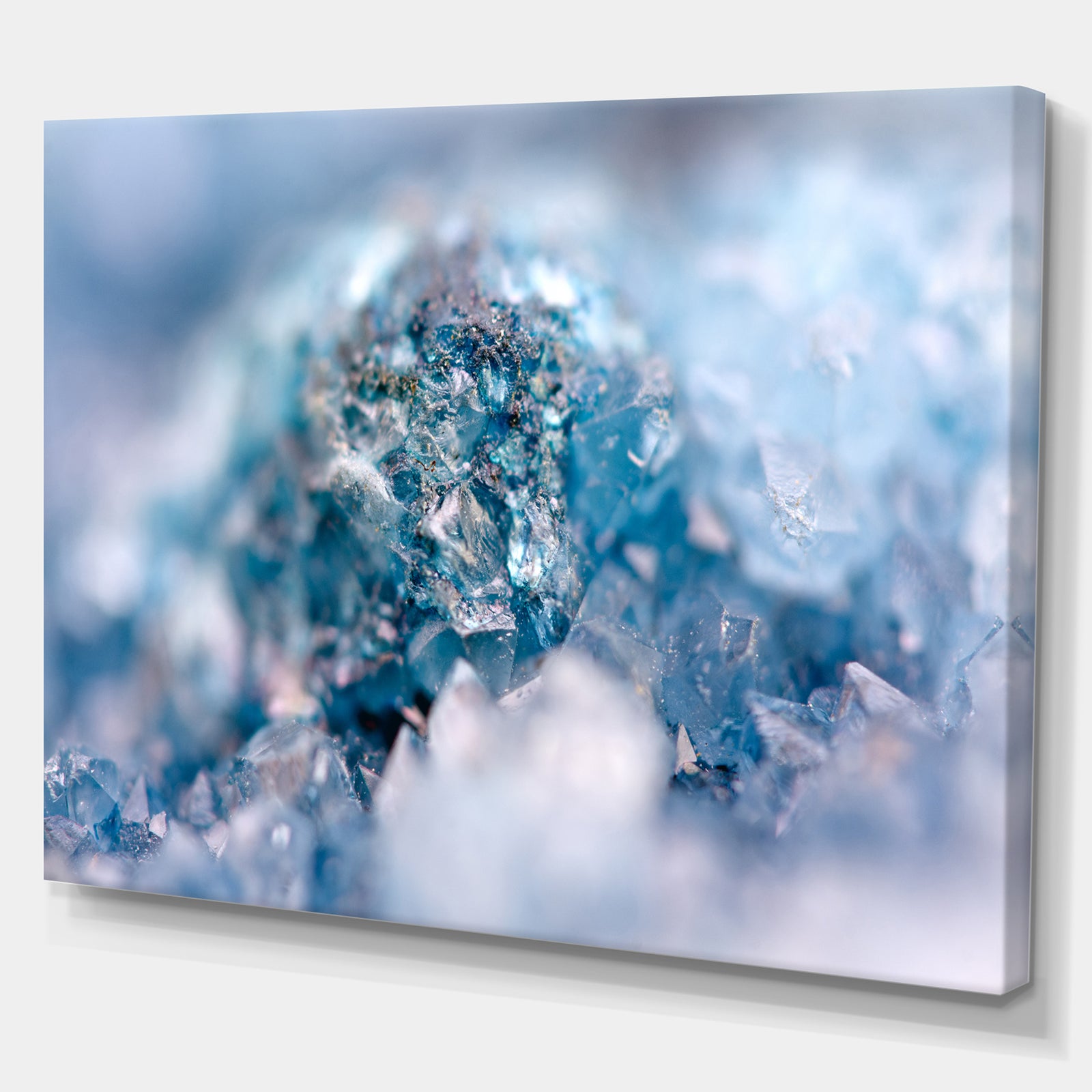 Blue crystals Agate - Stone Photographic on Wrapped Canvas