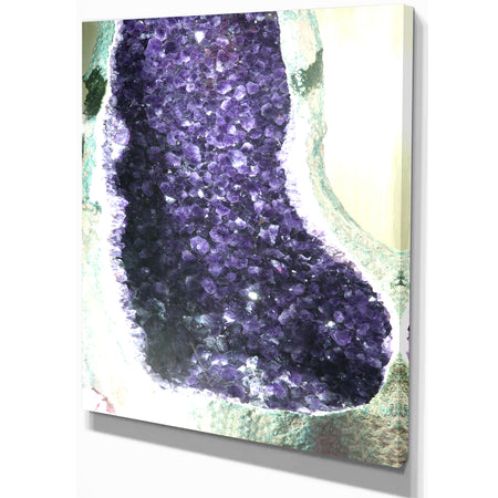 Amethyst geode on black Beautiful natural crystals gemstone - Stone Photographic on Wrapped Canvas