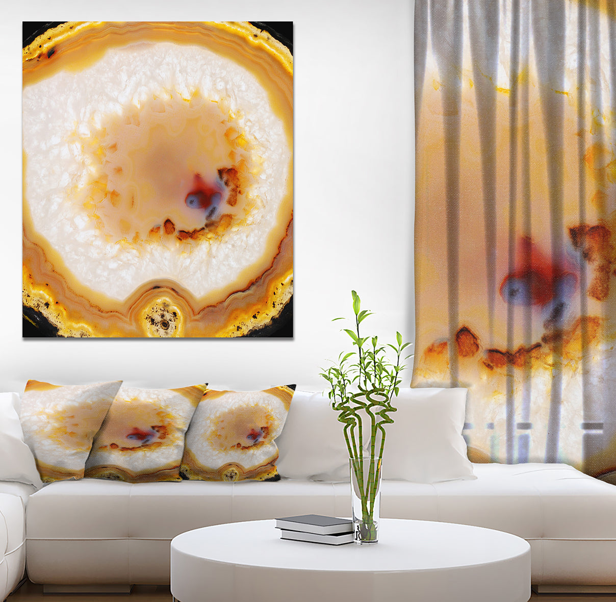 Agate on black - Stone Photographic on Wrapped Canvas