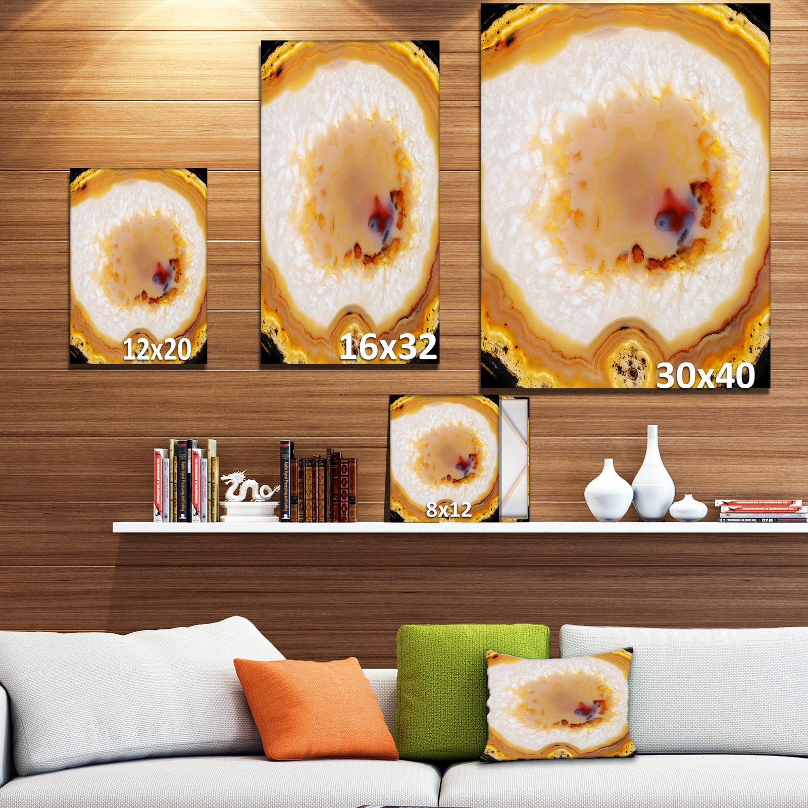 Agate on black - Stone Photographic on Wrapped Canvas