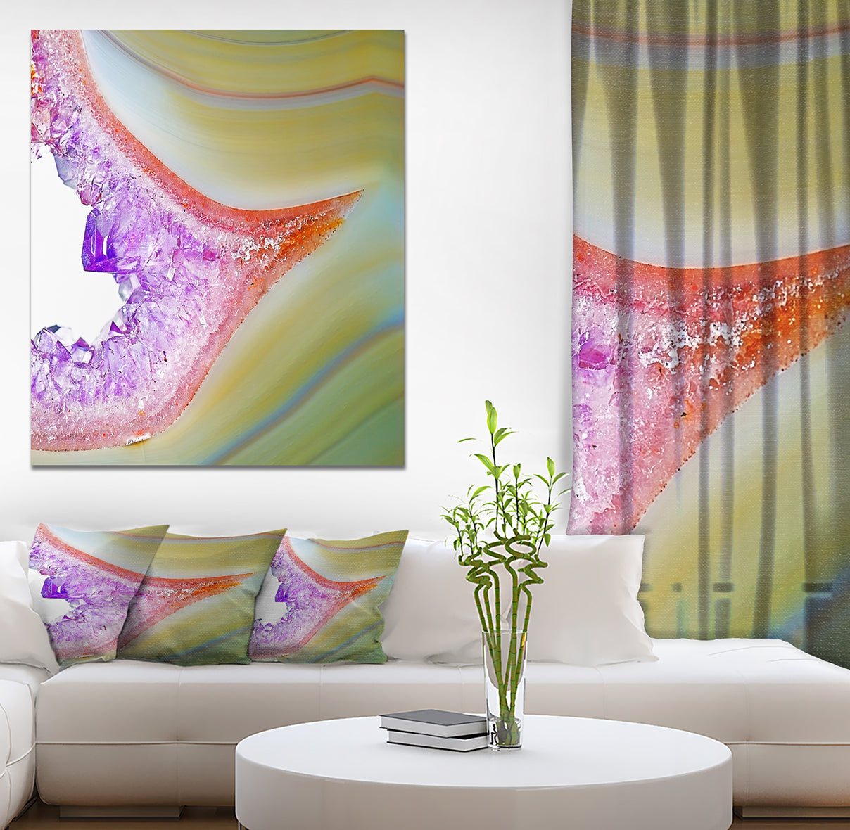 Natural agate - Stone Photographic on Wrapped Canvas