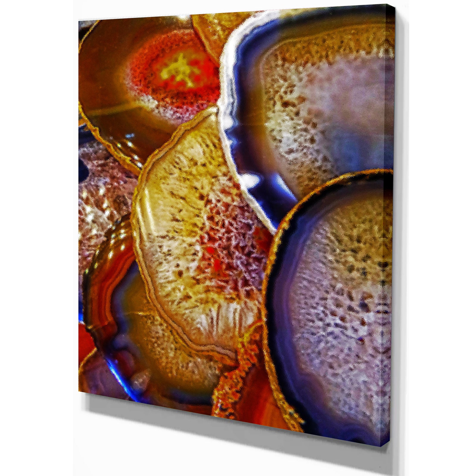 Energy stones polished in flat shape - Stone Photographic on Wrapped Canvas