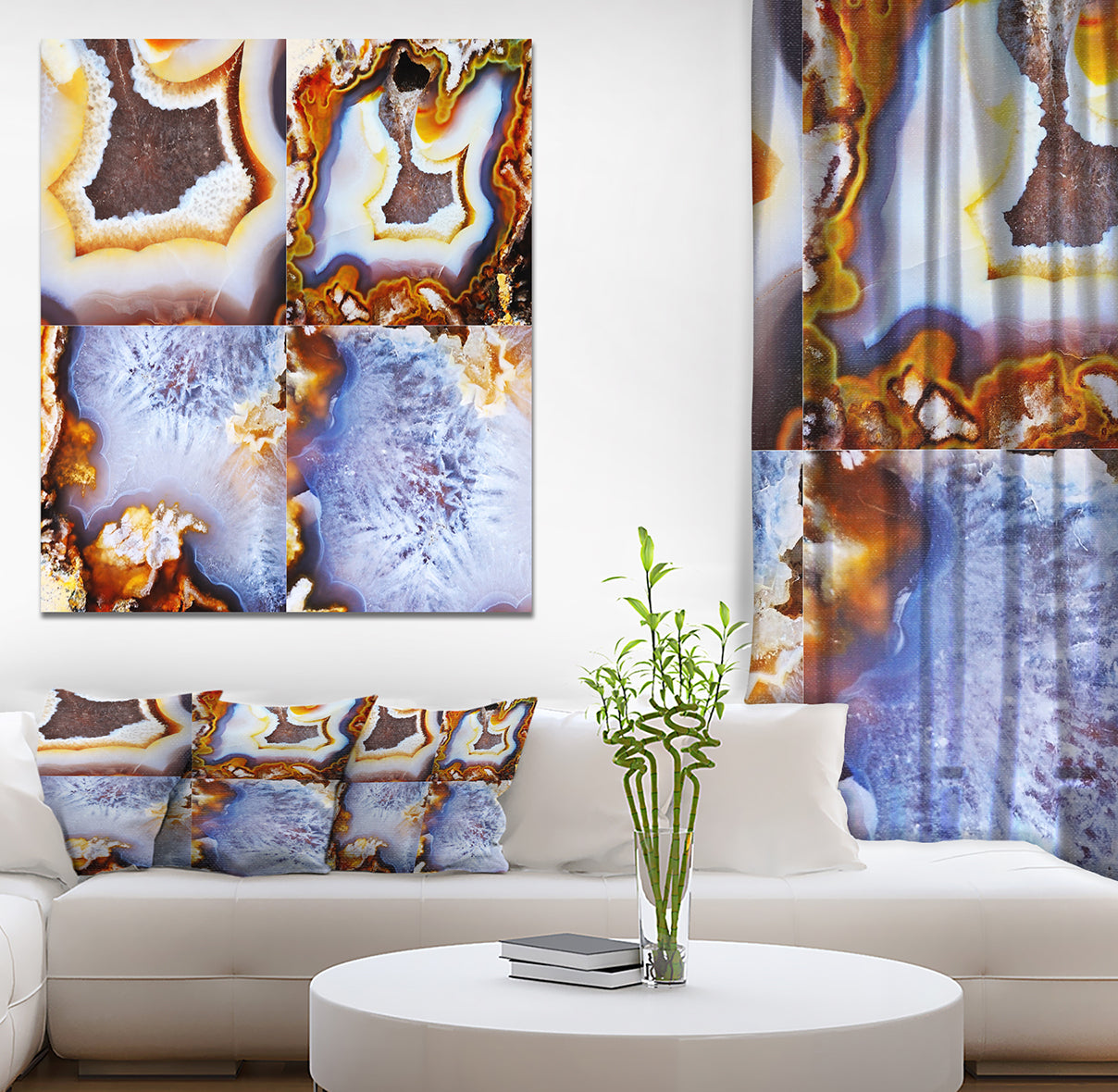 Set of Agate - Stone Photographic on Wrapped Canvas