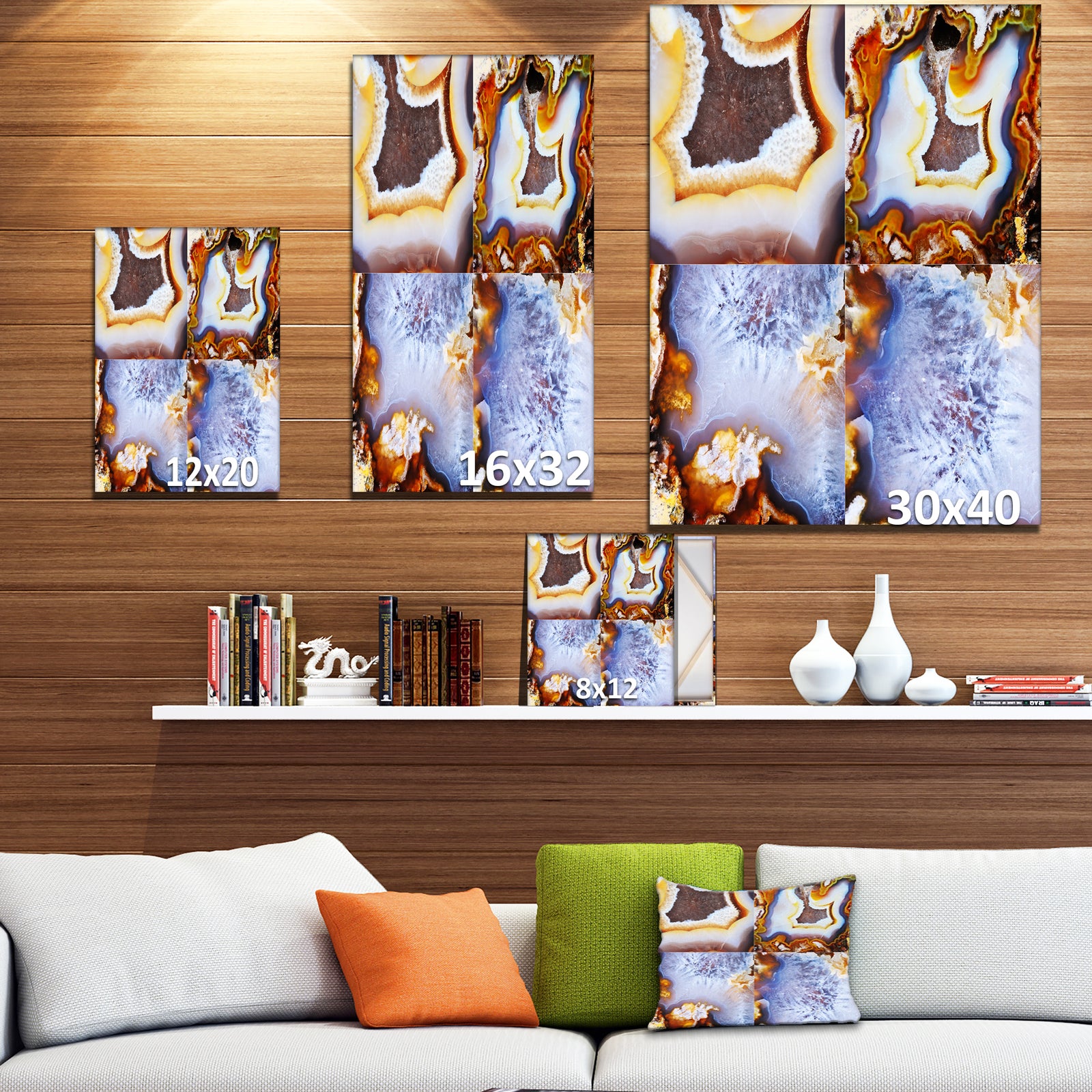 Set of Agate - Stone Photographic on Wrapped Canvas