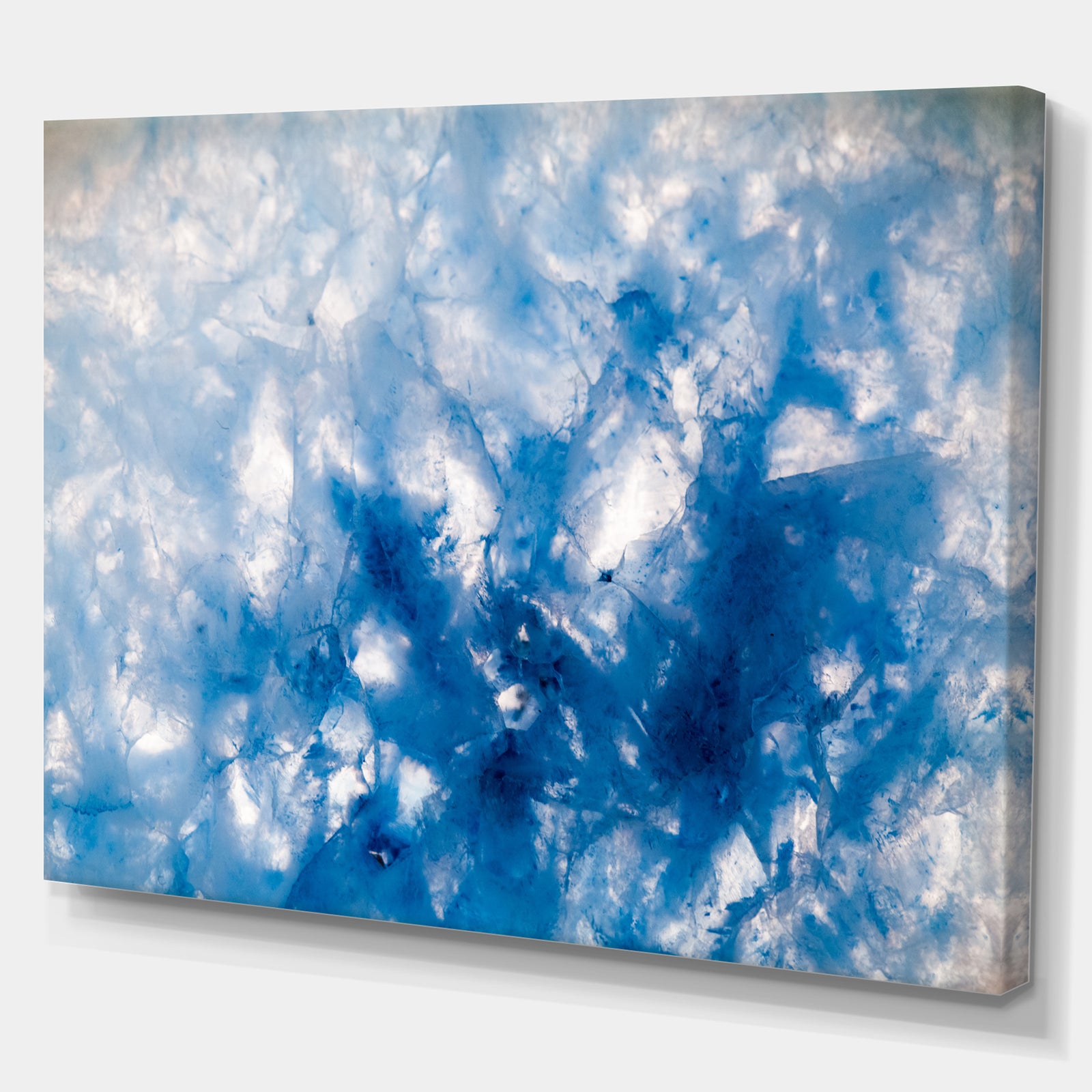 Blue and White Moss Agate - Stone Photographic on Wrapped Canvas