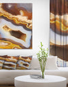 Natural brown agate with crystals - Stone Photographic on Wrapped Canvas