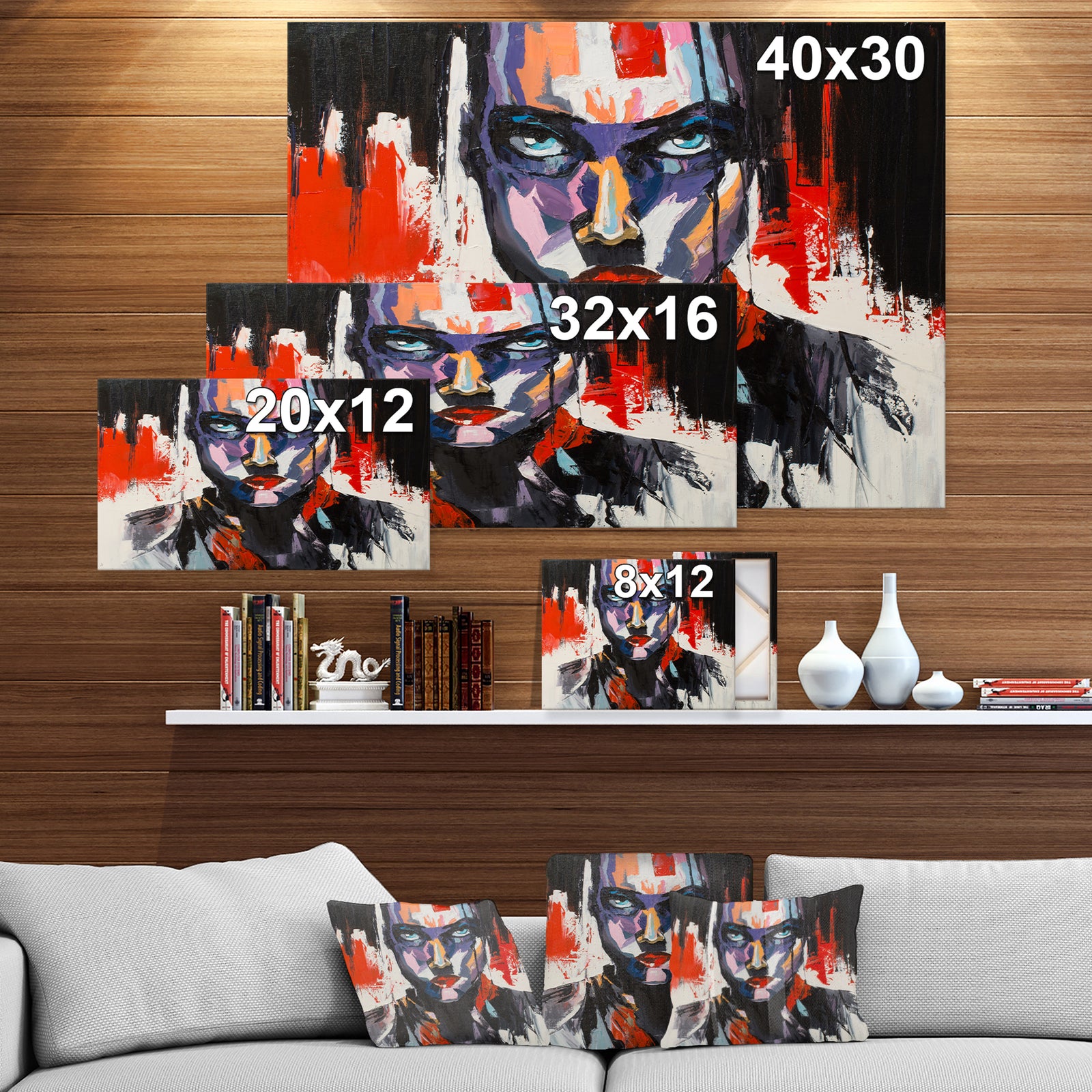 Abstract Human oil painting - Glam Painting Print on Wrapped Canvas