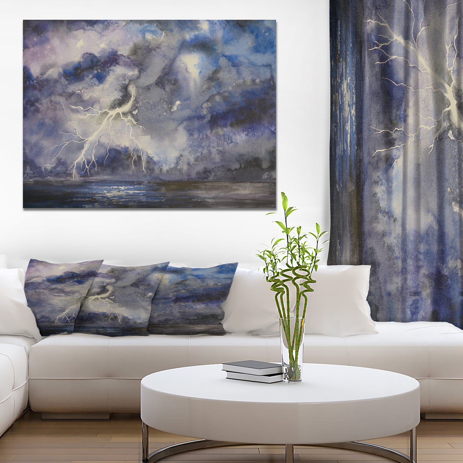 Stormy Dark night sky - Contemporary Art on wrapped Canvas