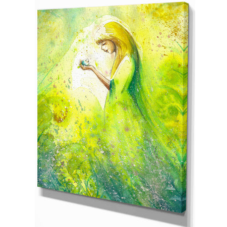 Spring Woman - Illustration Painting Print on Wrapped Canvas