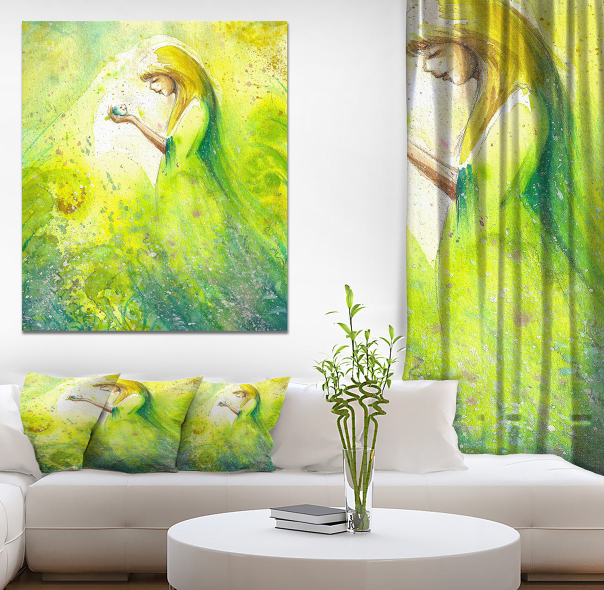 Spring Woman - Illustration Painting Print on Wrapped Canvas