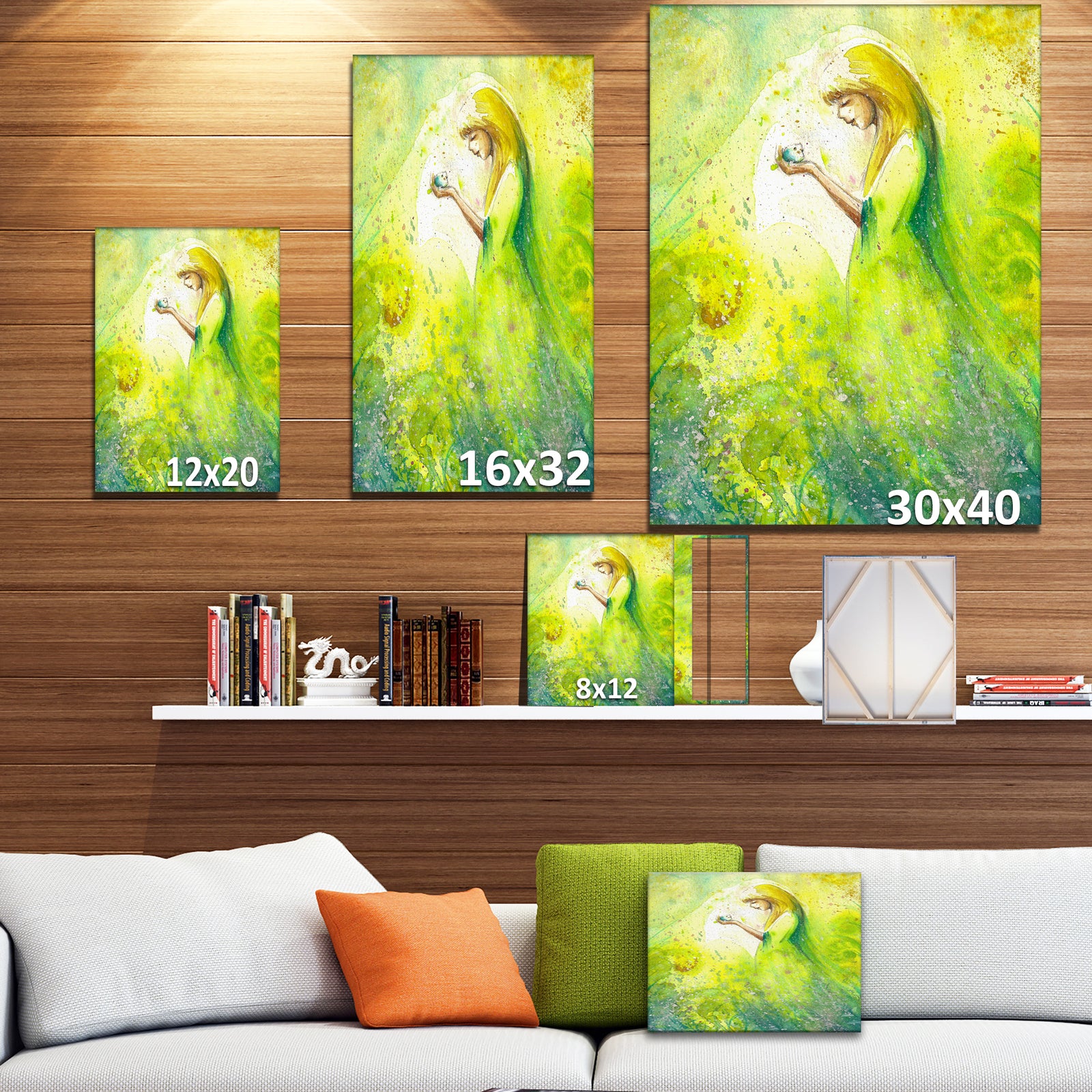 Spring Woman - Illustration Painting Print on Wrapped Canvas