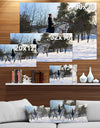 Girl on white dressage horse in winter f - Farmhouse Animals Photographic on wrapped Canvas