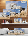 White Horse in Calm Sky - Farmhouse Animals Photographic on wrapped Canvas