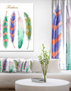 Colored Feathers - Animals Painting Print on Wrapped Canvas