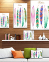 Colored Feathers - Animals Painting Print on Wrapped Canvas