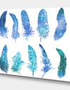 Blue Feathers - Animals Painting Print on Wrapped Canvas