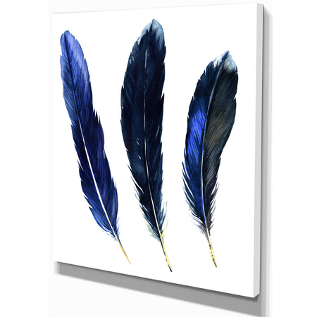 Three Feathers - Animals Painting Print on Wrapped Canvas