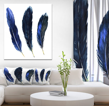 Three Feathers - Animals Painting Print on Wrapped Canvas