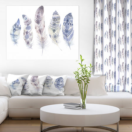 Five Feathers - Animals Painting Print on Wrapped Canvas